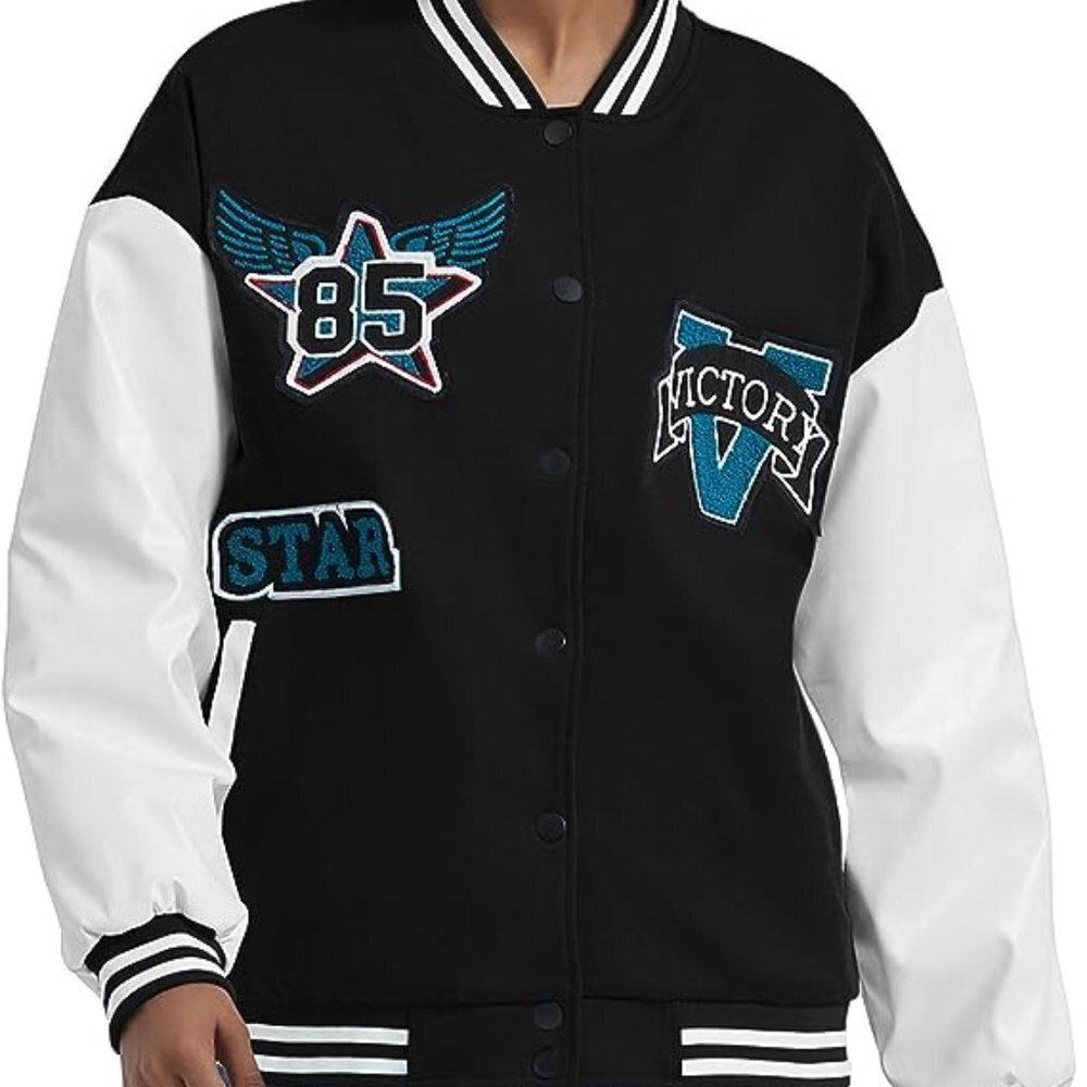 Womens NEW Vintage Look Varsity Jacket Size Large